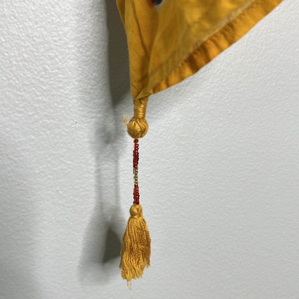 Pax Philomena Nizhoni Yellow Multi Color Zig Zag Print Kaftan Dress With Tassels — image 3 of 8